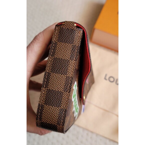 EUC LOUIS VUITTON Pochette Felicie PATCHES Shoulder Bag N60129 Damier, RECEIPT - Picture 14 of 16